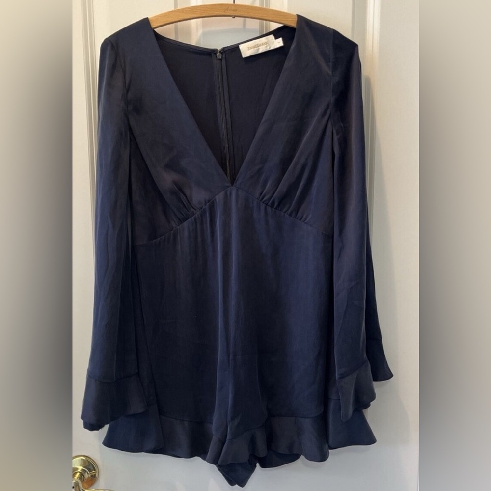 Zimmermann Silk Navy Mini Romper